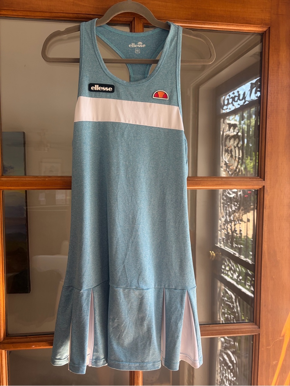 Ellesse Teal Racerback Tennis Dress with White Chest Band
